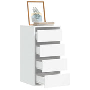 Ladekast 40x41x76 cm bewerkt hout wit muurmontage