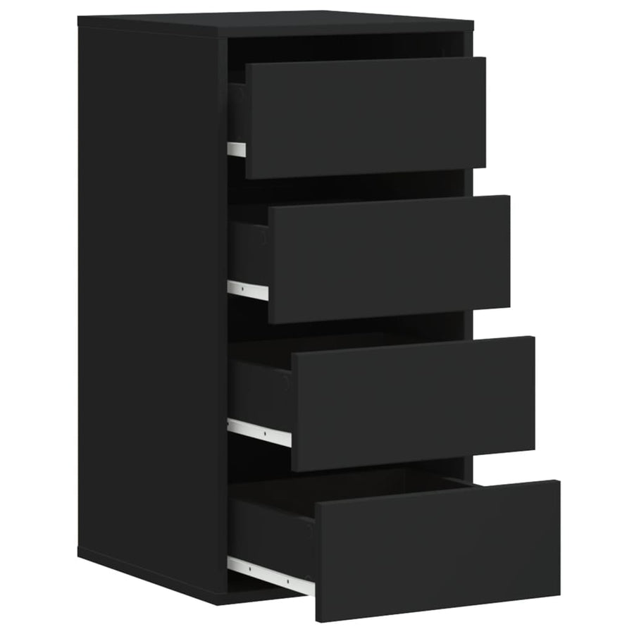 Ladekast 40x41x76 cm bewerkt hout zwart