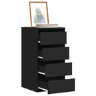 Chest of drawers 40x41x76 cm treated wood black