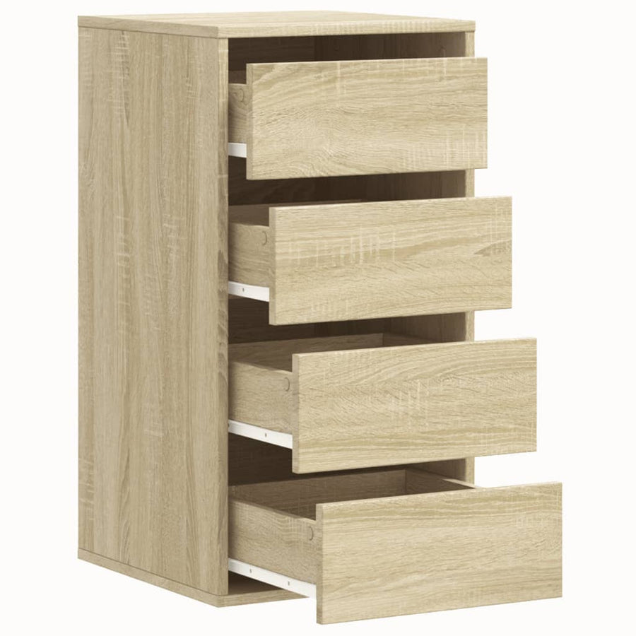 Ladekast 40x41x76 cm bewerkt hout sonoma eikenkleurig