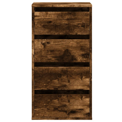 Ladekast 40x41x76 cm bewerkt hout gerookt eikenkleurig