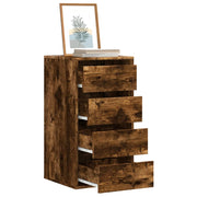 Ladekast 40x41x76 cm bewerkt hout gerookt eiken