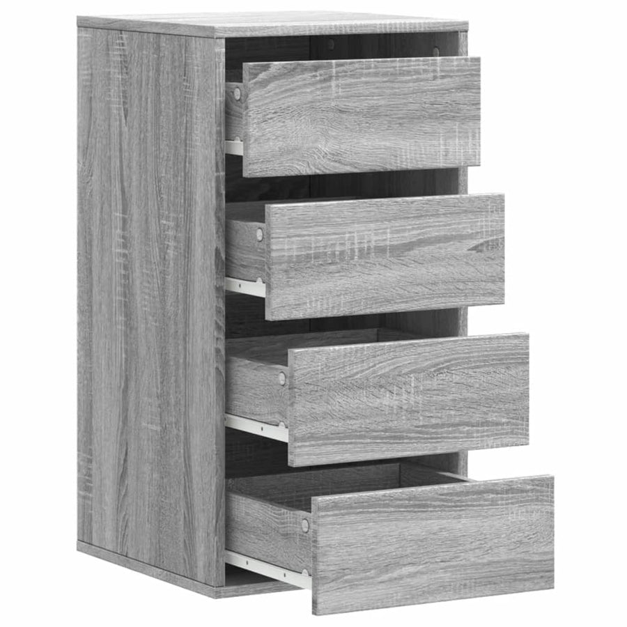 Ladekast 40x41x76 cm bewerkt hout grijs sonoma eikenkleurig