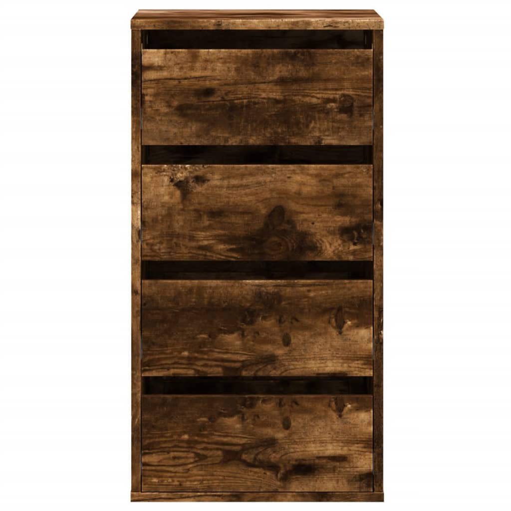 Ladekast 40x41x76 cm bewerkt hout oud houtkleurig