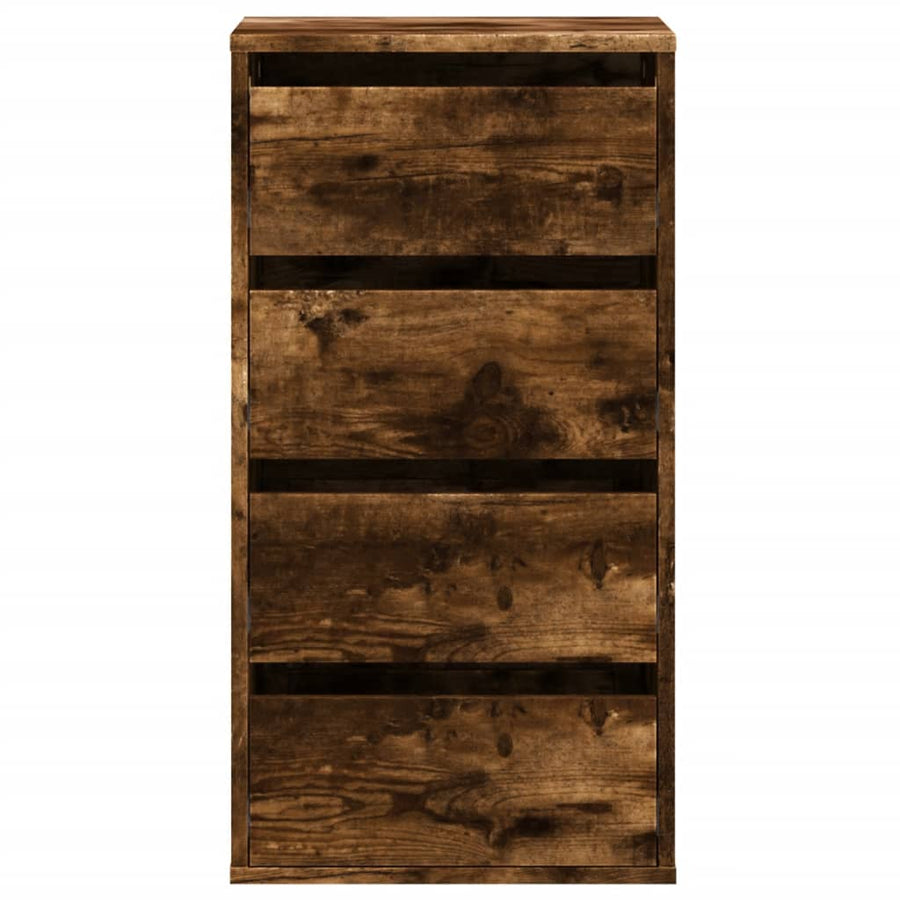 Ladekast 40x41x76 cm bewerkt hout oud houtkleurig