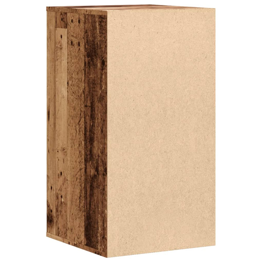 Ladekast 40x41x76 cm bewerkt hout oud houtkleurig