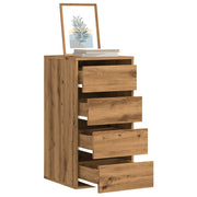Ladekast 40x41x76 cm bewerkt hout eikenkleurig