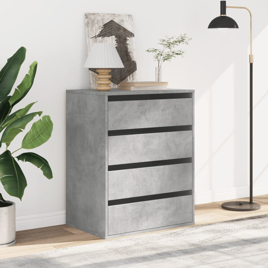 Ladekast 60x41x76 cm bewerkt hout betongrijs
