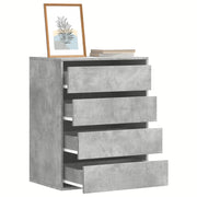Ladekast 60x41x76 cm bewerkt hout betongrijs muurbevestiging
