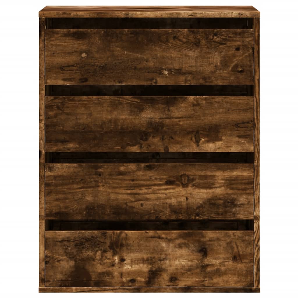 Ladekast 60x41x76 cm bewerkt hout gerookt eikenkleurig