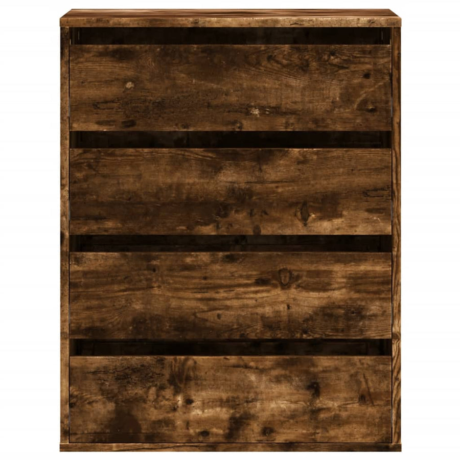 Ladekast 60x41x76 cm bewerkt hout gerookt eikenkleurig