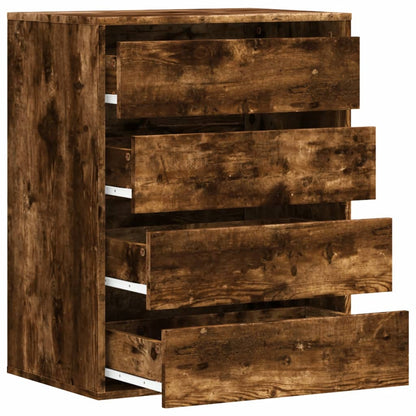 Ladekast 60x41x76 cm bewerkt hout gerookt eikenkleurig