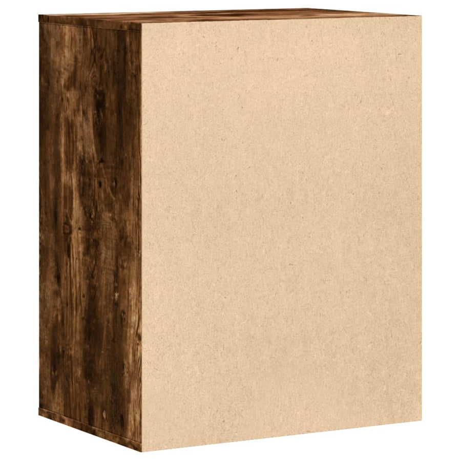 Ladekast 60x41x76 cm bewerkt hout gerookt eikenkleurig