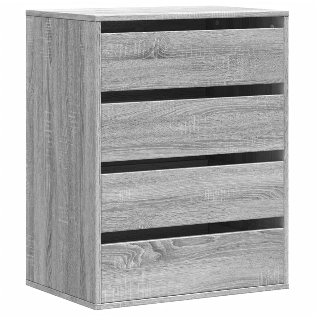 Ladekast 60x41x76 cm bewerkt hout grijs sonoma eikenkleurig