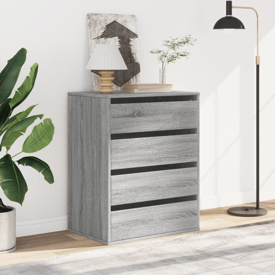 Ladekast 60x41x76 cm bewerkt hout grijs sonoma eikenkleurig