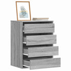 Chest of drawers 60x41x76 cm engineered wood grey Sonoma oak
