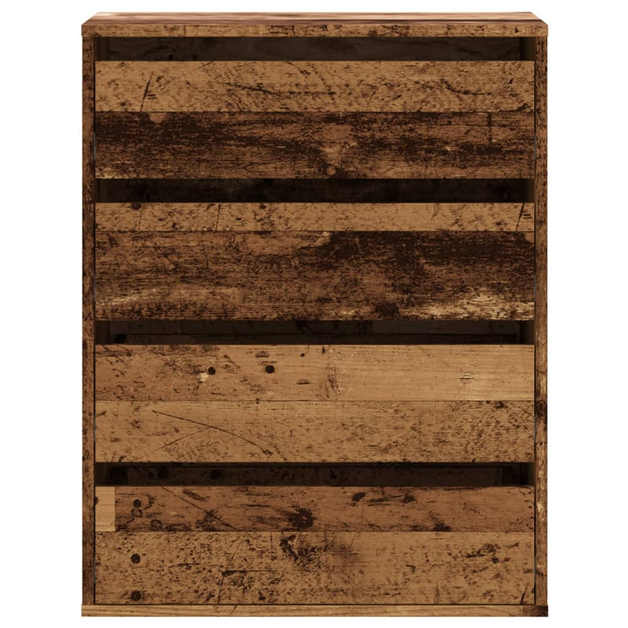 Ladekast 60x41x76 cm bewerkt hout oud houtkleurig