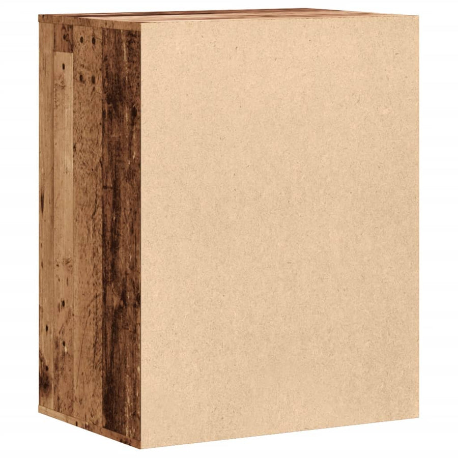 Ladekast 60x41x76 cm bewerkt hout oud houtkleurig