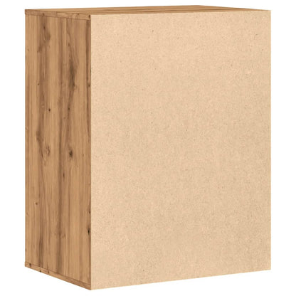 Ladekast 60x41x76 cm bewerkt hout artisanaal eikenkleurig