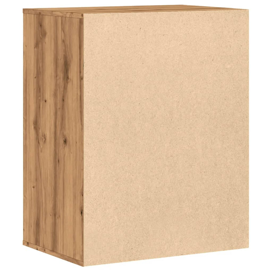 Ladekast 60x41x76 cm bewerkt hout artisanaal eikenkleurig