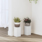 Plant stands 2 pcs 10x10x18 cm treated wood white