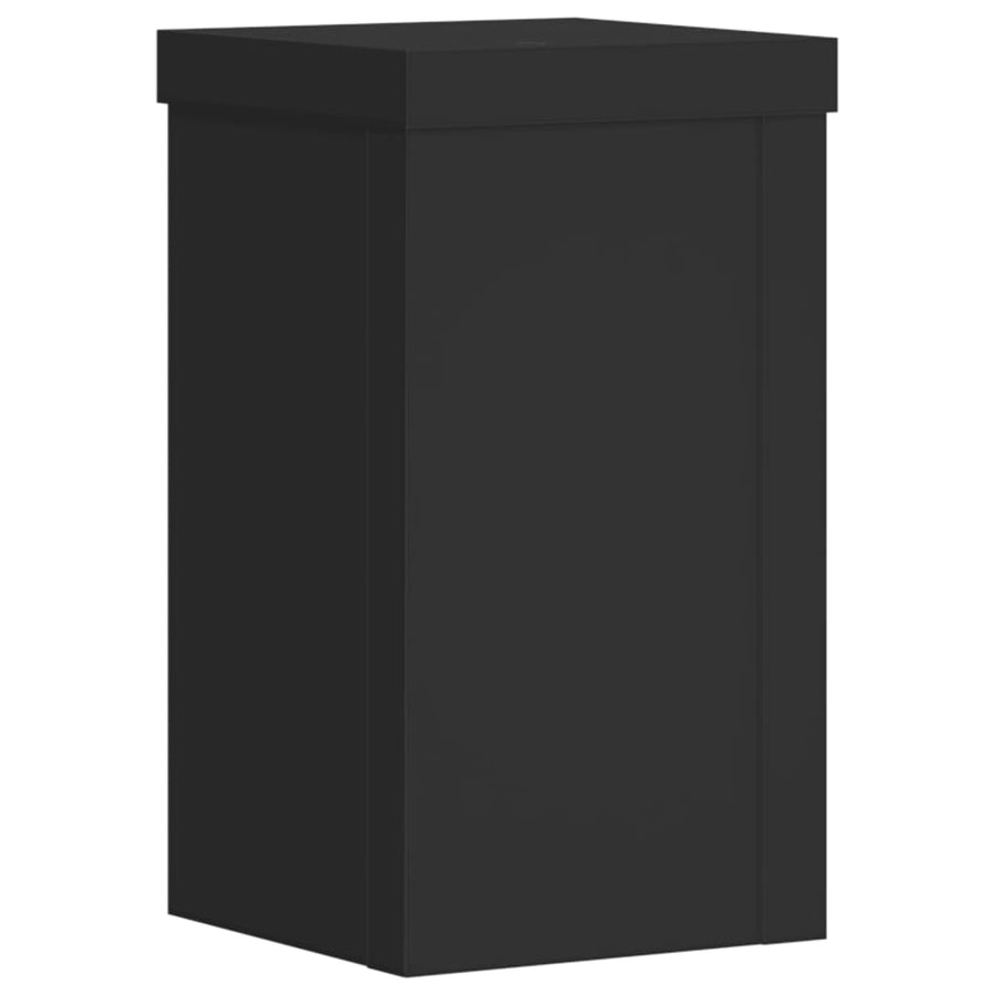 Plantenstandaards 2 st 10x10x18 cm bewerkt hout zwart