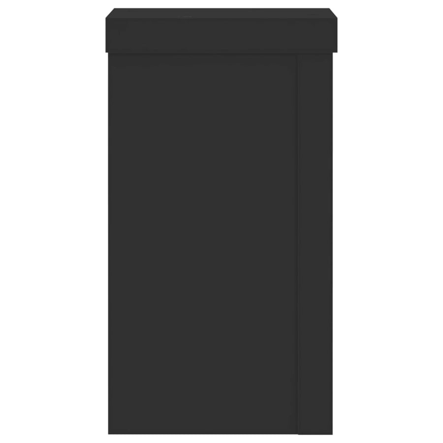 Plantenstandaards 2 st 10x10x18 cm bewerkt hout zwart