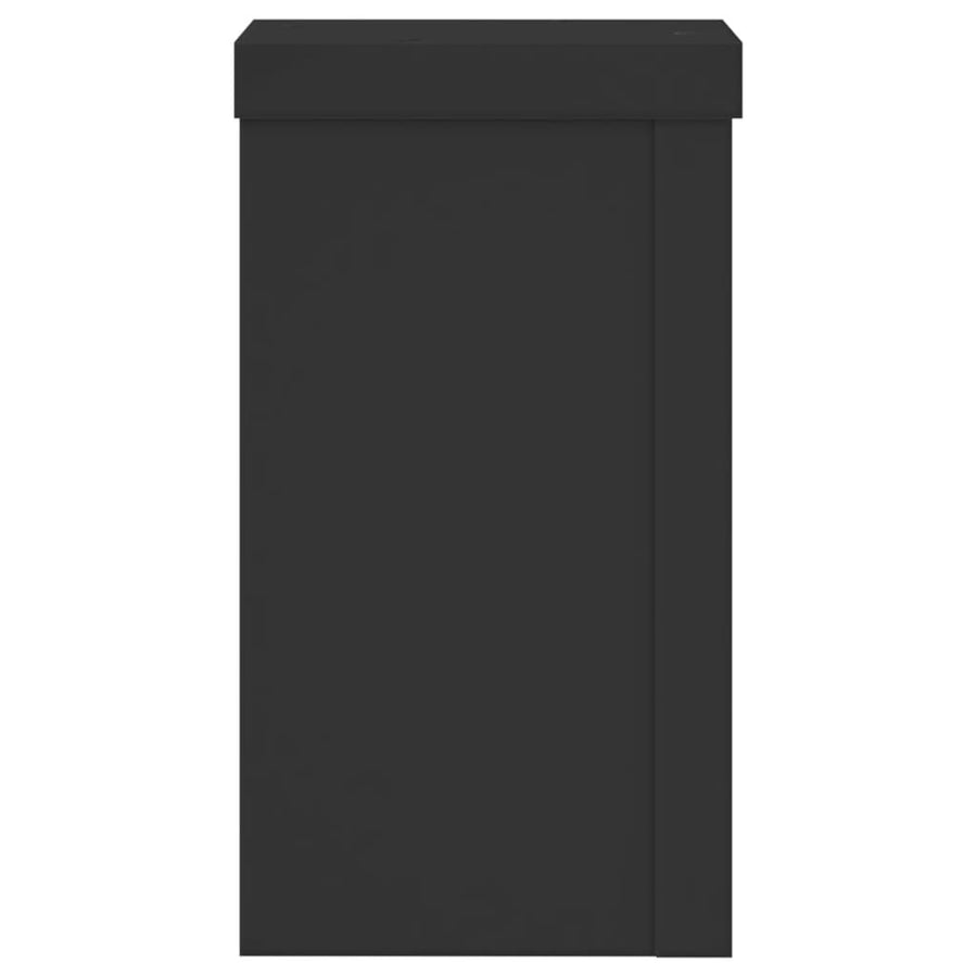 Plantenstandaards 2 st 10x10x18 cm bewerkt hout zwart