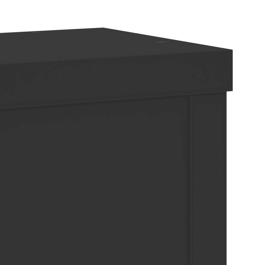 Plantenstandaards 2 st 10x10x18 cm bewerkt hout zwart