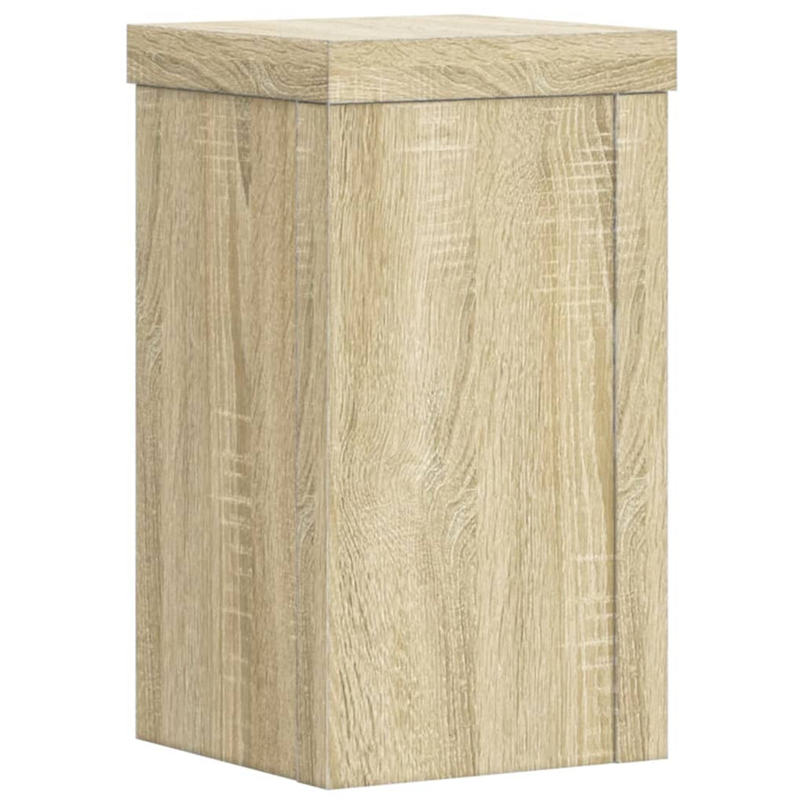 Plantenstandaards 2 st 10x10x18 cm bewerkt hout sonoma eiken