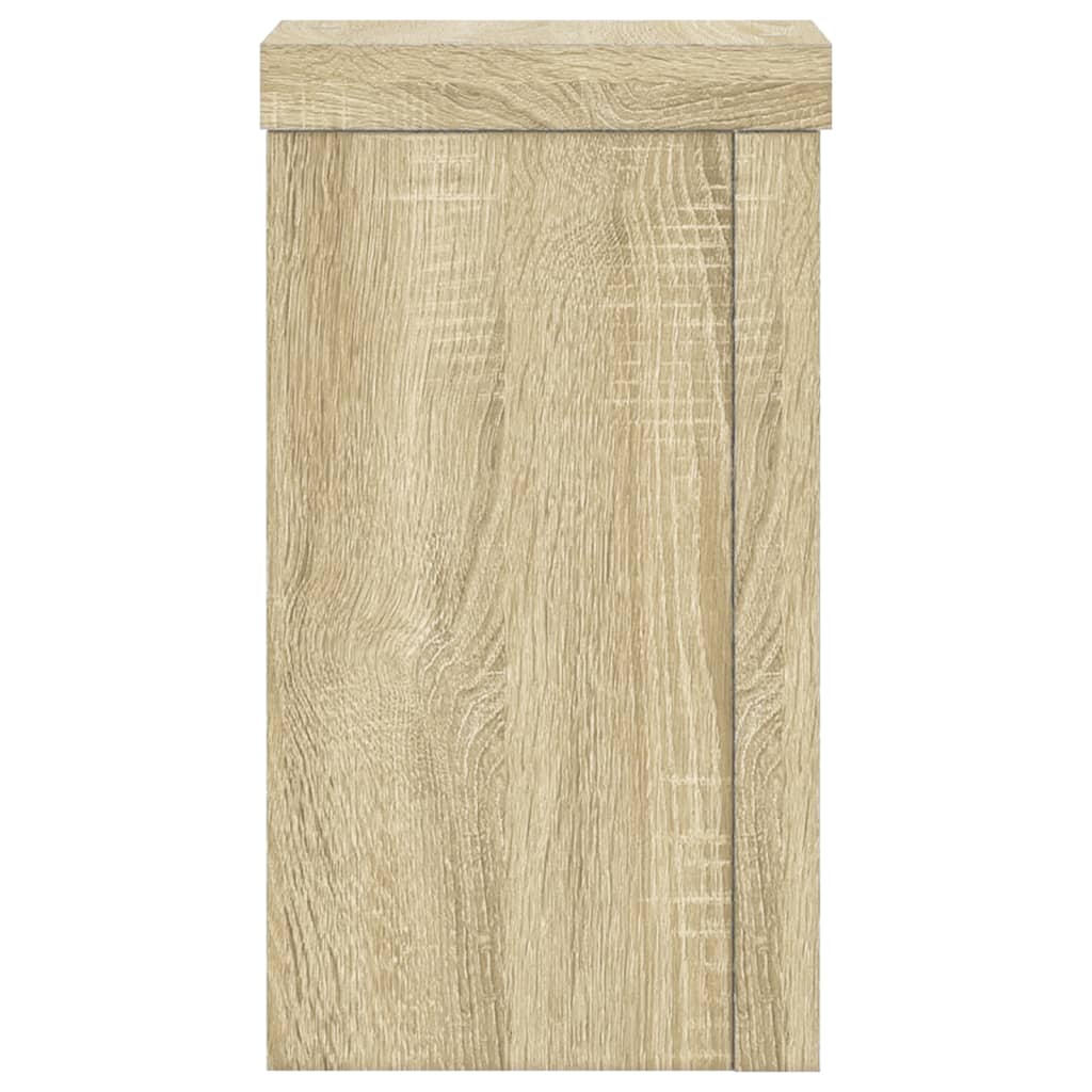Plantenstandaards 2 st 10x10x18 cm bewerkt hout sonoma eiken