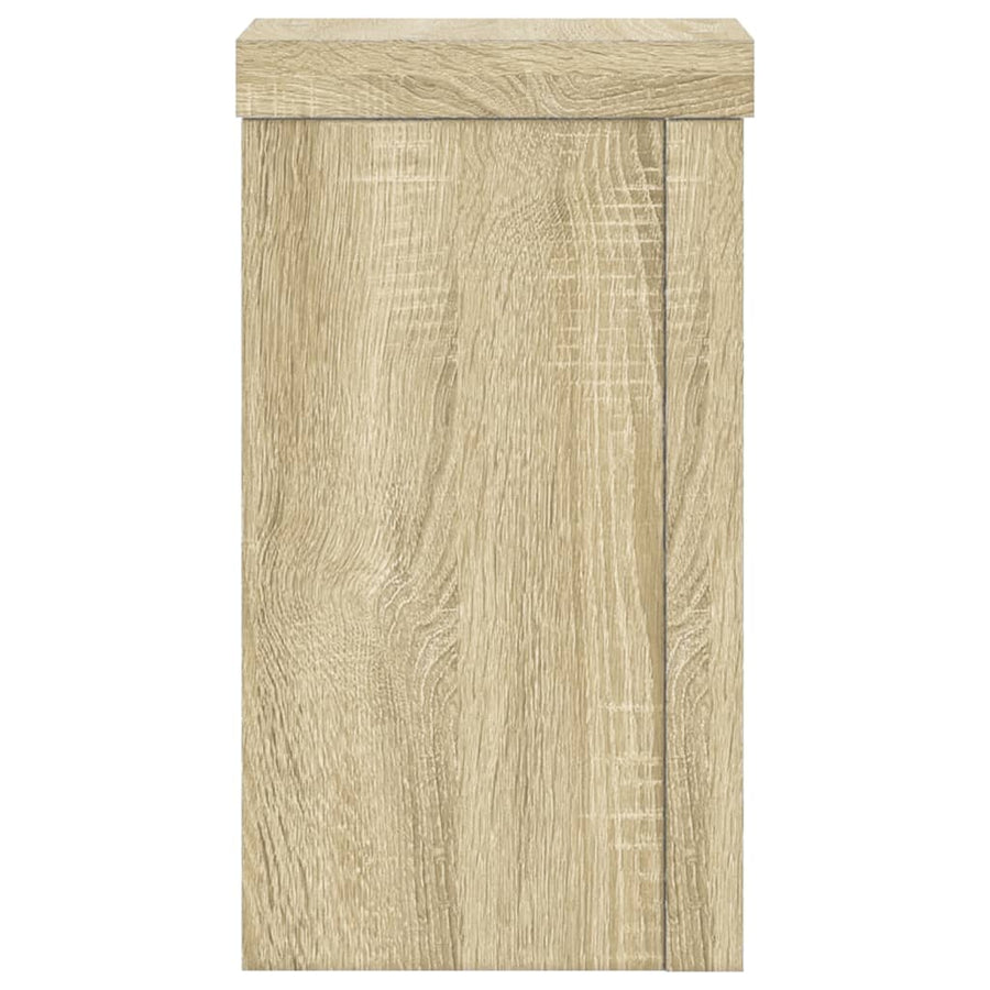 Plantenstandaards 2 st 10x10x18 cm bewerkt hout sonoma eiken