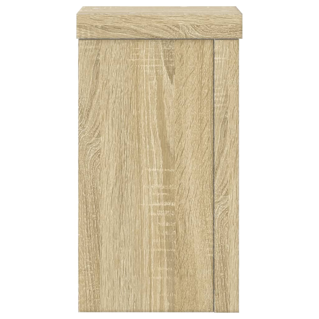 Plantenstandaards 2 st 10x10x18 cm bewerkt hout sonoma eiken