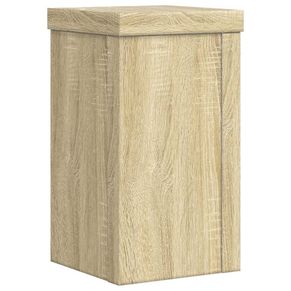 Plantenstandaards 2 st 10x10x18 cm bewerkt hout sonoma eiken
