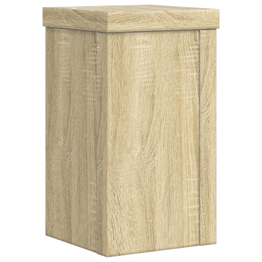 Plantenstandaards 2 st 10x10x18 cm bewerkt hout sonoma eiken