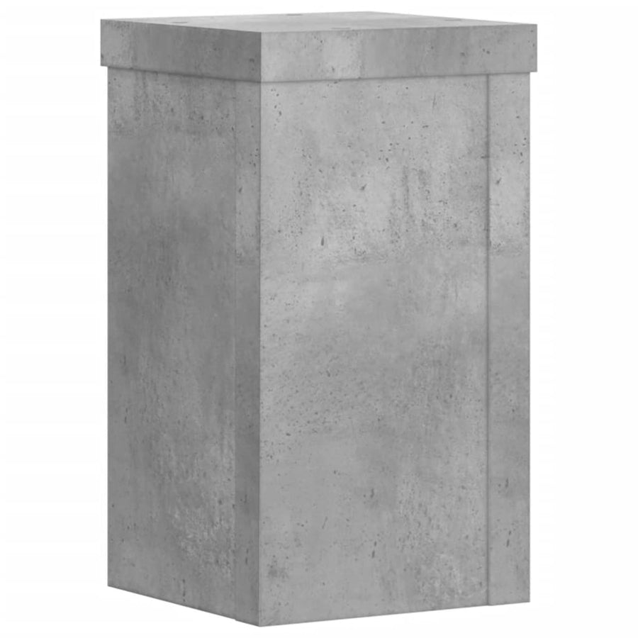 Plantenstandaards 2 st 10x10x18 cm bewerkt hout betongrijs