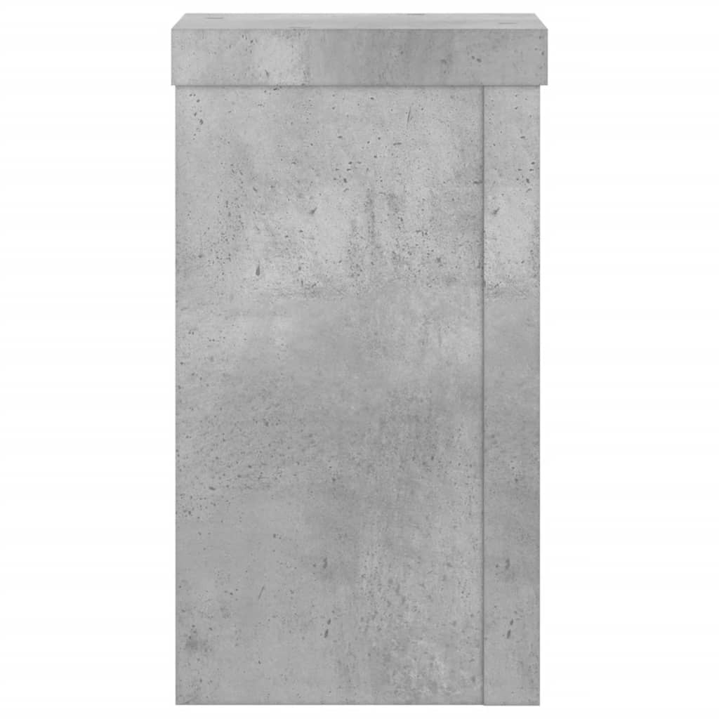 Plantenstandaards 2 st 10x10x18 cm bewerkt hout betongrijs