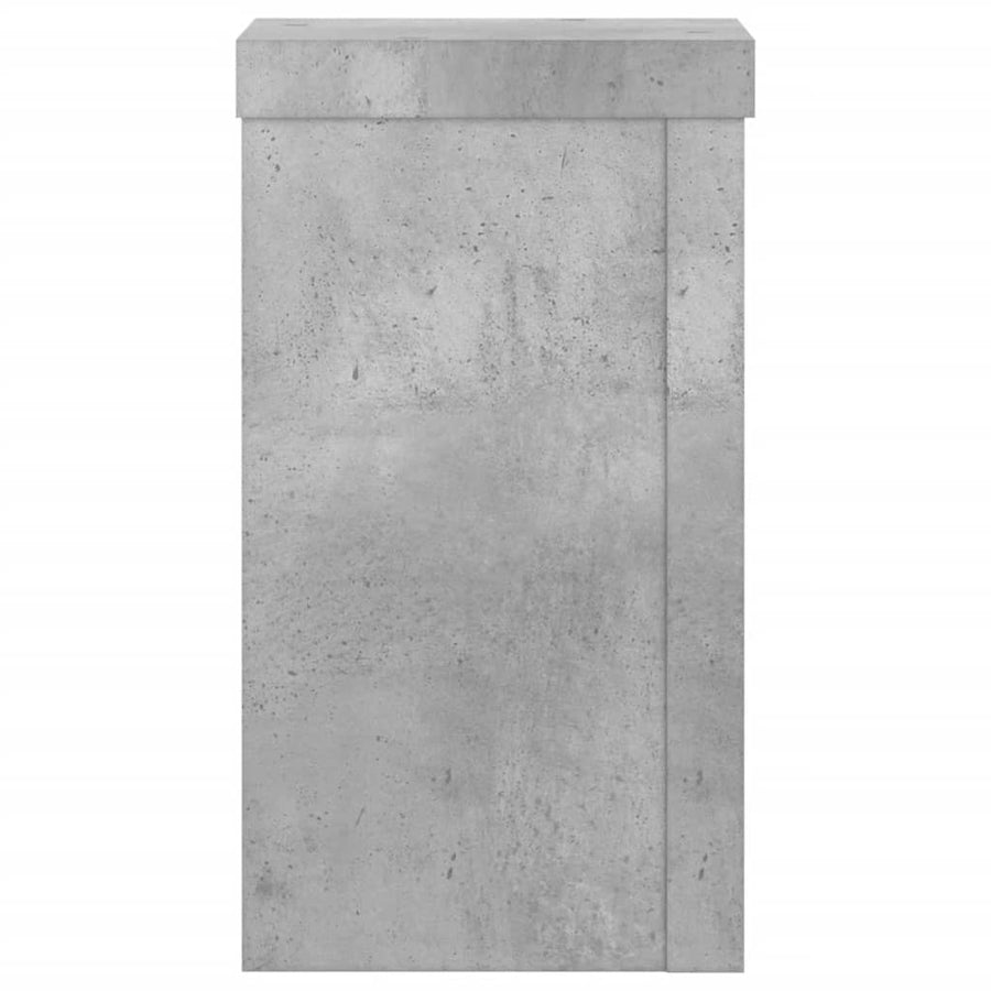 Plantenstandaards 2 st 10x10x18 cm bewerkt hout betongrijs