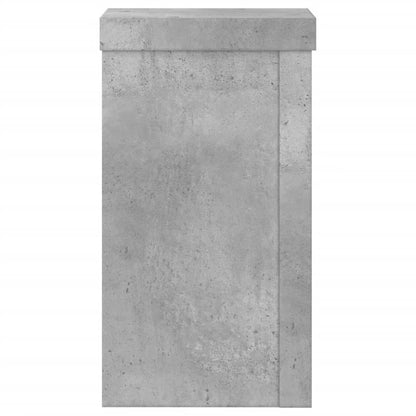 Plantenstandaards 2 st 10x10x18 cm bewerkt hout betongrijs