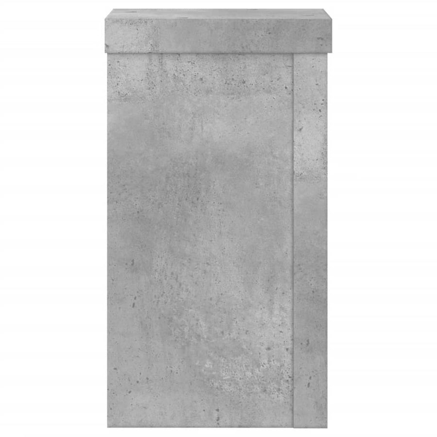 Plantenstandaards 2 st 10x10x18 cm bewerkt hout betongrijs