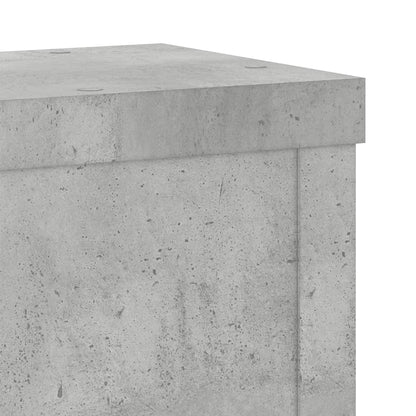 Plantenstandaards 2 st 10x10x18 cm bewerkt hout betongrijs