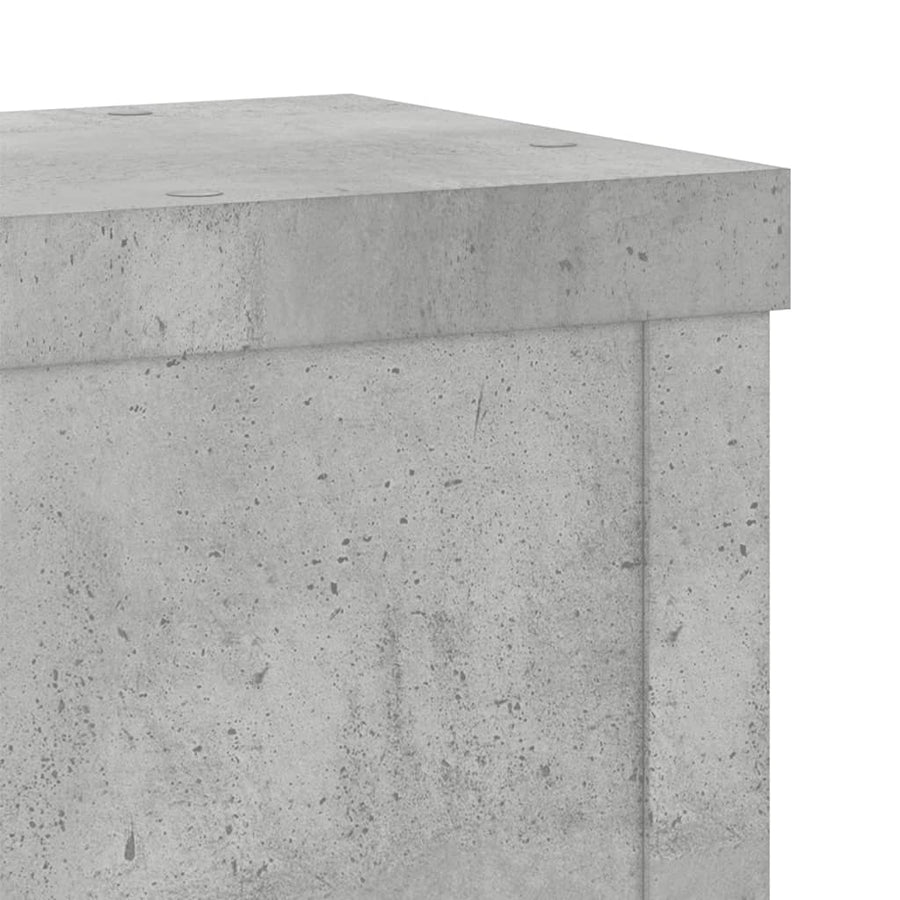 Plantenstandaards 2 st 10x10x18 cm bewerkt hout betongrijs