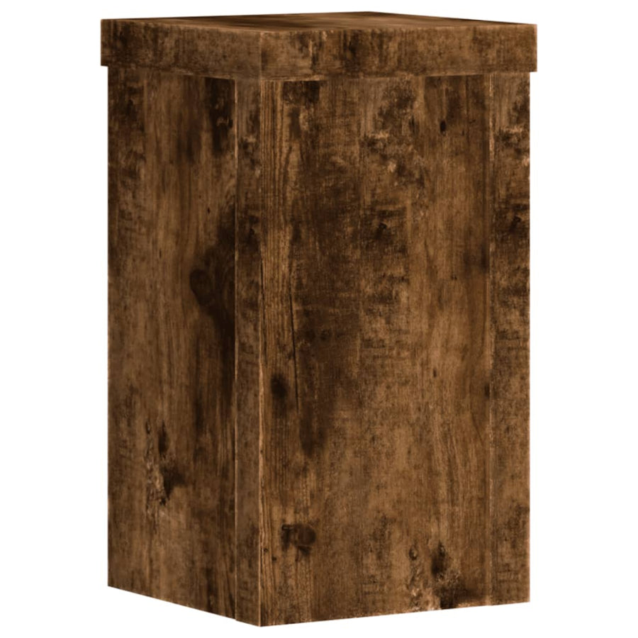 Plantenstandaards Bewerkt Hout 10 x 10 x 18 cm Gerookt eiken
