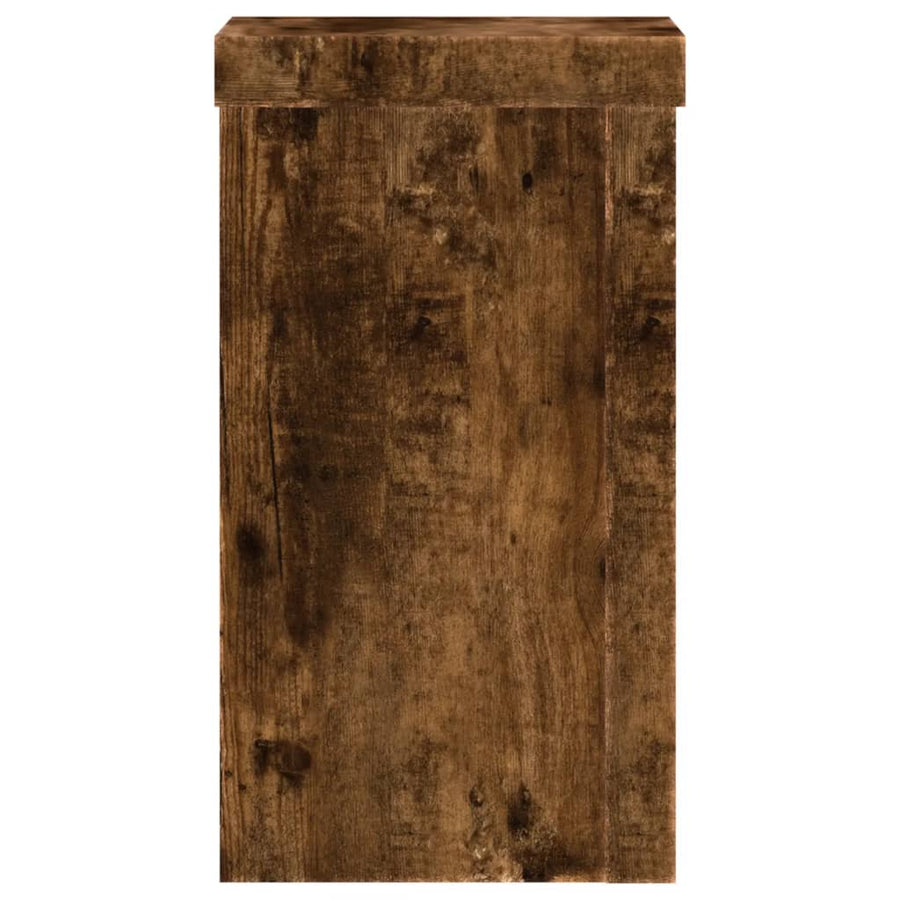 Plantenstandaards Bewerkt Hout 10 x 10 x 18 cm Gerookt eiken