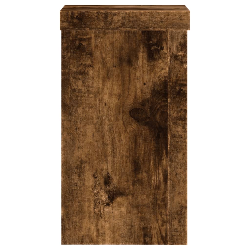 Plantenstandaards Bewerkt Hout 10 x 10 x 18 cm Gerookt eiken