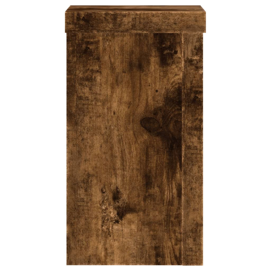 Plantenstandaards Bewerkt Hout 10 x 10 x 18 cm Gerookt eiken