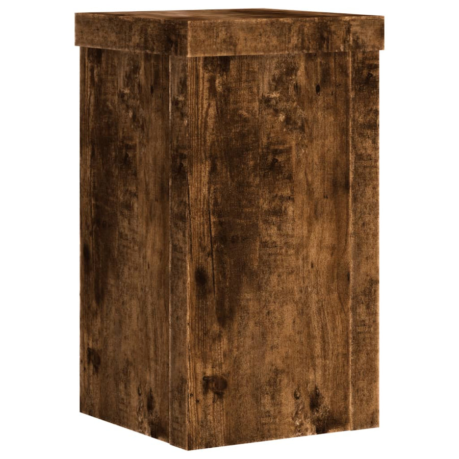 Plantenstandaards Bewerkt Hout 10 x 10 x 18 cm Gerookt eiken