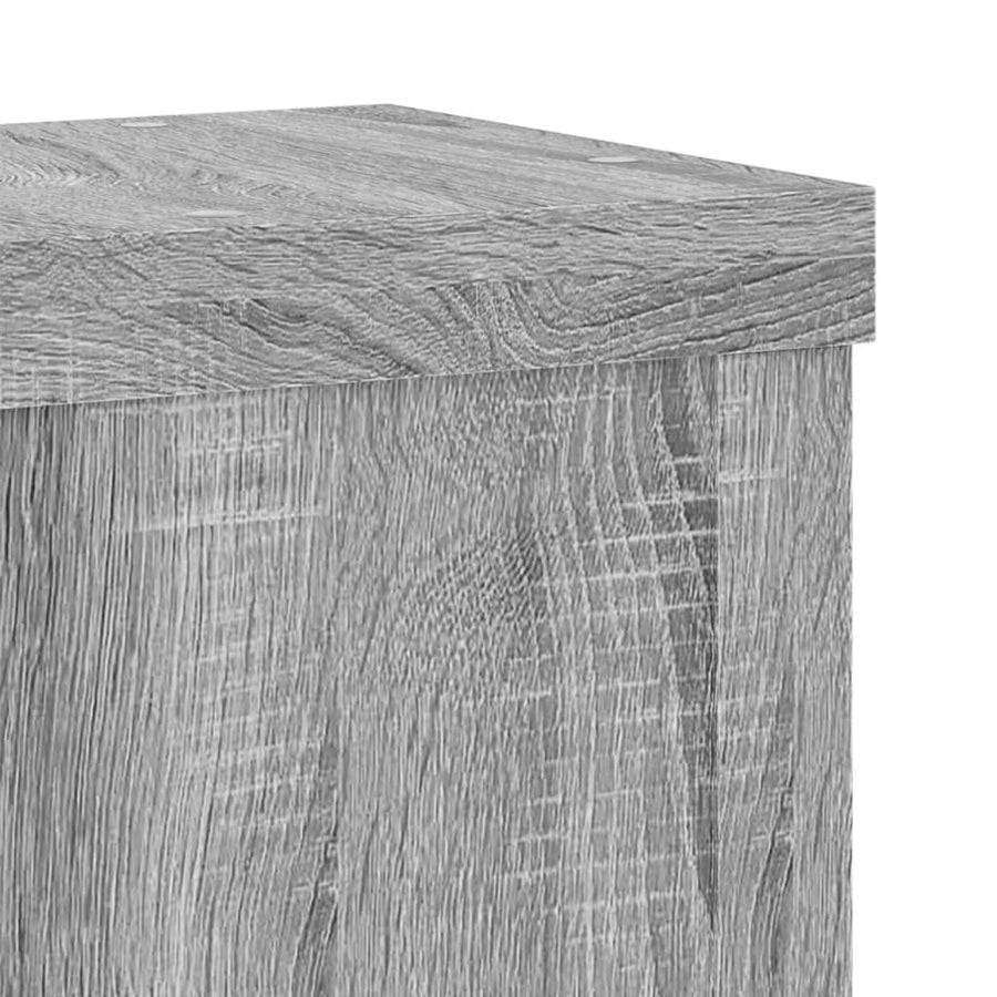 Plantenstandaards 2 st 10x10x18 cm bewerkt hout grijs sonoma