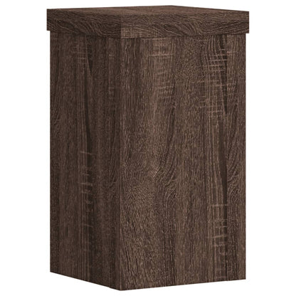 Plantenstandaards 2 st 10x10x18 cm bewerkt hout bruin eiken