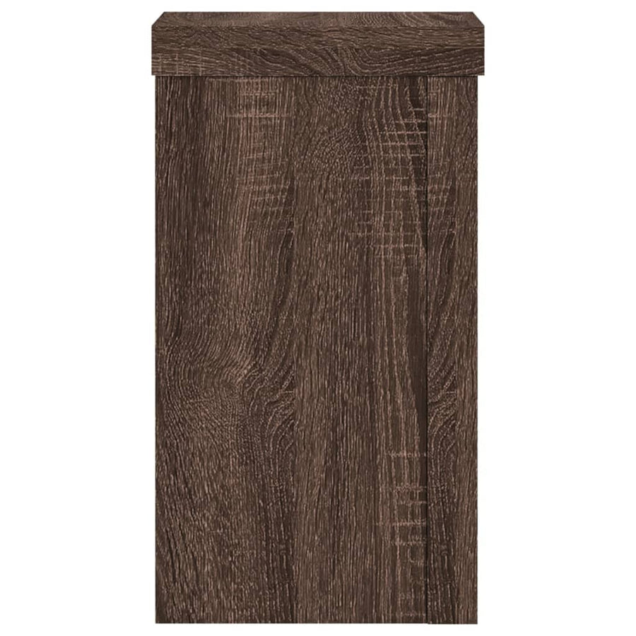 Plantenstandaards 2 st 10x10x18 cm bewerkt hout bruin eiken